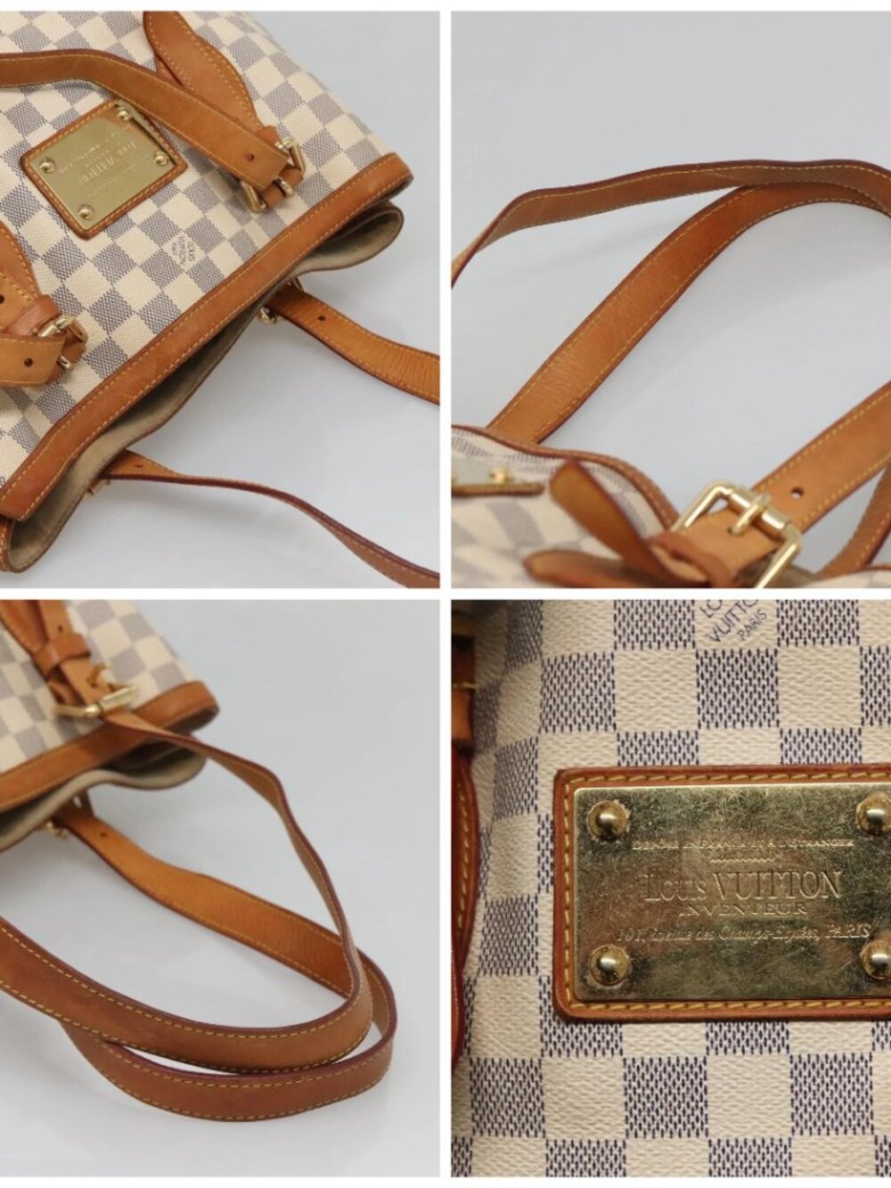 LOUIS VUITTON Damier Azur Hampstead MM Tote Bag N51206 LV Auth ep8433 - Picture 16 of 16